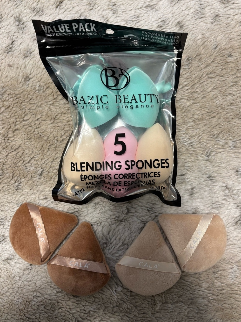 5 beauty blenders & 4 powder puffs